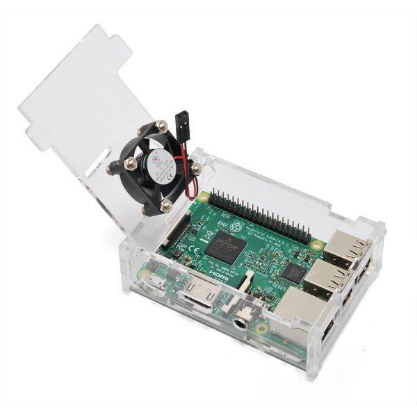 Contenitore trasparente con ventola per Raspberry Pi 3-1