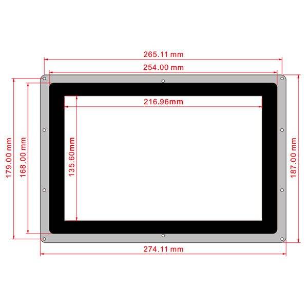 Display Touch Screen 10" 1280x800px - HDMI con Case-3