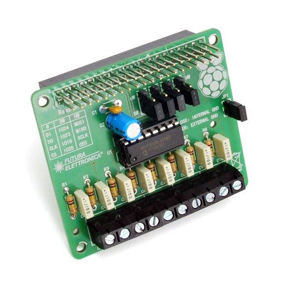 Shield espansione ADC 8CH per Raspberry Pi