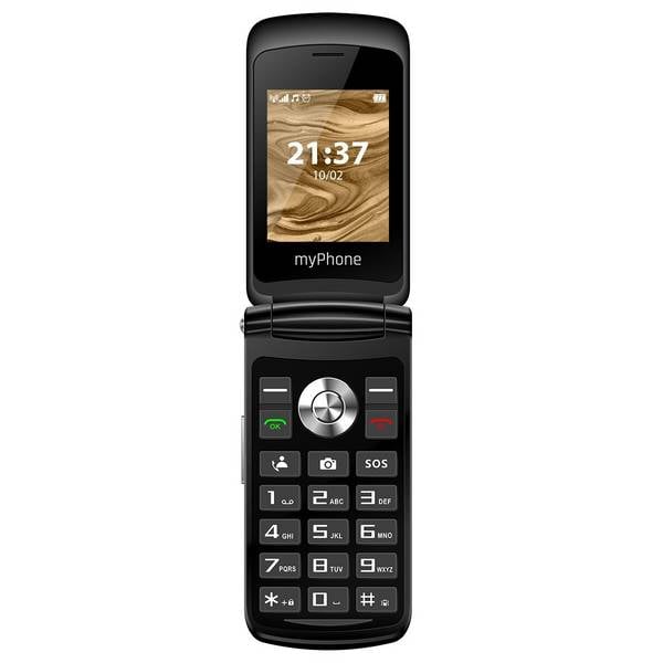 Cellulare myPhone Waltz 2G, display 2.4, 800mAh. 0,3 Mpx, pulsante SOS nero