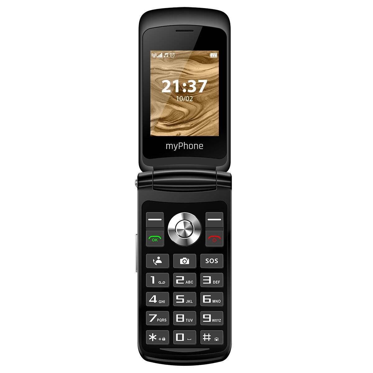 Cellulare myPhone Waltz 2G, display 2.4, 800mAh. 0,3 Mpx, pulsante SOS nero-0