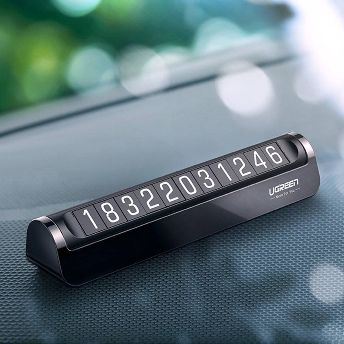 Permesso di parcheggio Ugreen, cartello di parcheggio temporaneo per l'auto in nero per numero di telefono, ecc.-4