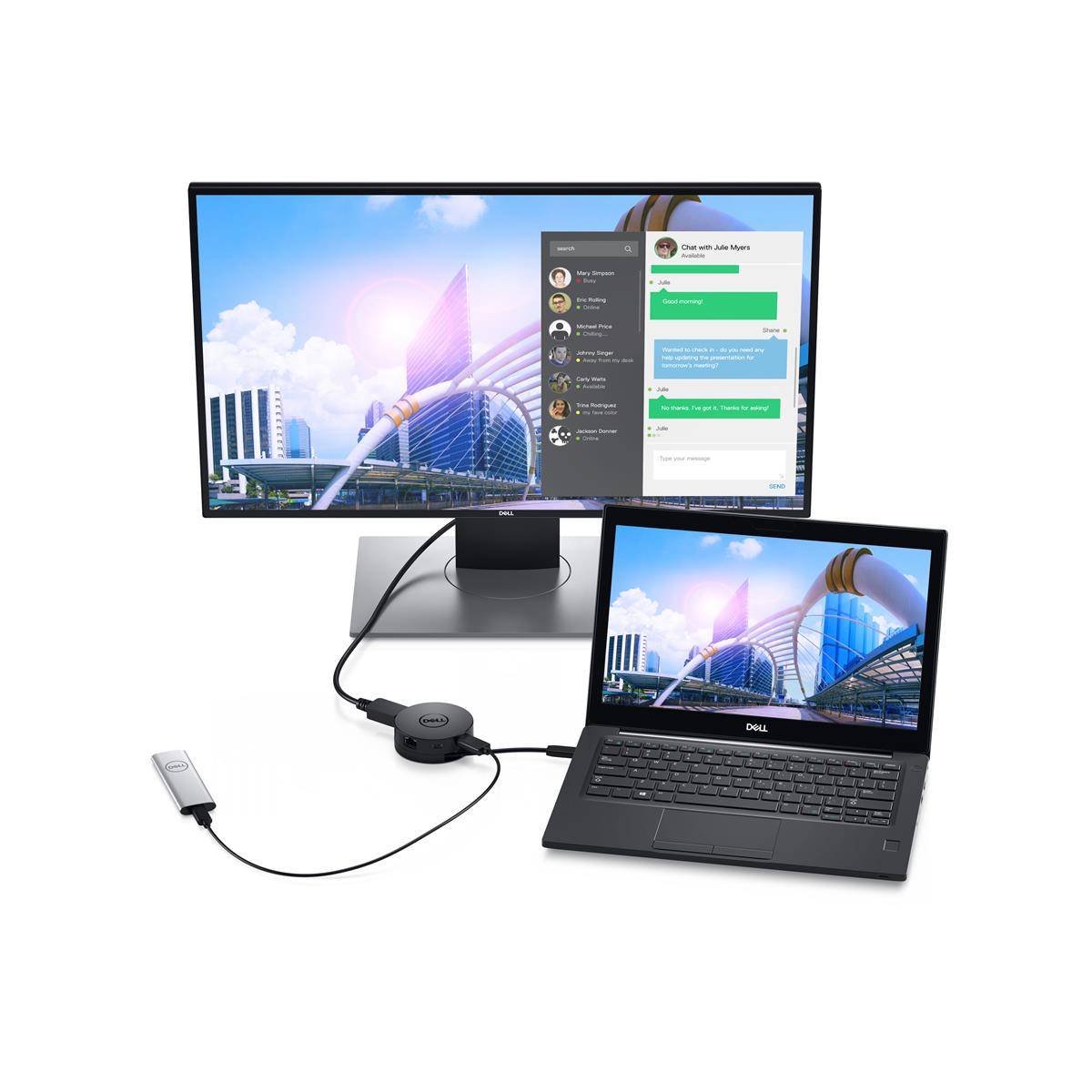 DELL DA300 Cablato USB 3.2 Gen 2 (3.1 Gen 2) Type-C Nero-4