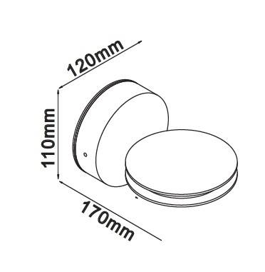 Lampada da muro Led 7W Wall Light IP65 colore nero V-TAC VT-707 3000K-1