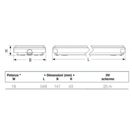 LAMPADA EMERGENZA 18W LED IP42 8 ORE 260LM-2