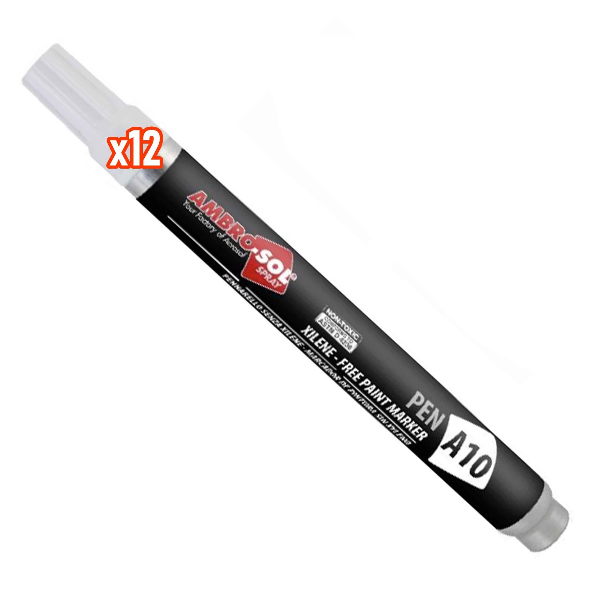 12pz Pennarello Penna Nero Marker Punta Reversibile Impermeabile 10ml-0
