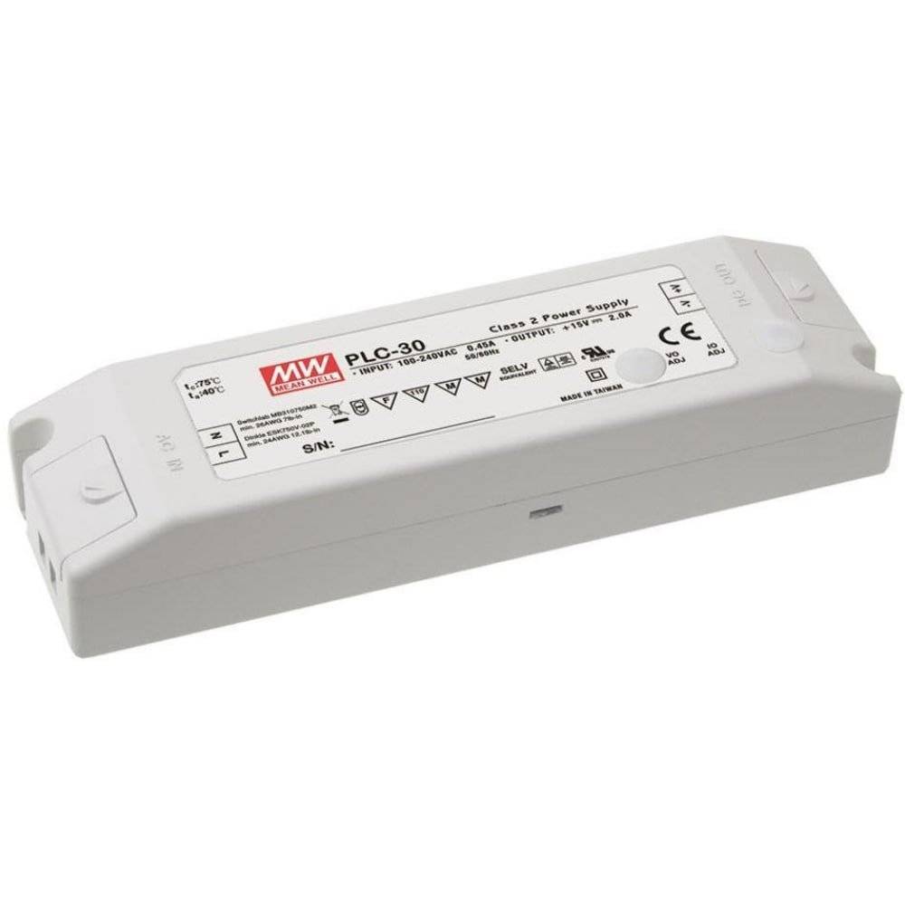 PLC-30-15 - Mean Well - Alimentatore LED 100W , Tensione e Corrente Costante 15 V-0