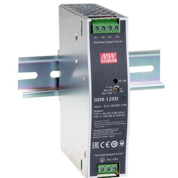 DDR-120D-24 - Mean Well - Convertitore DC-DC Box Metallo 120W - ingresso 110VDC - Uscita 24VDC
