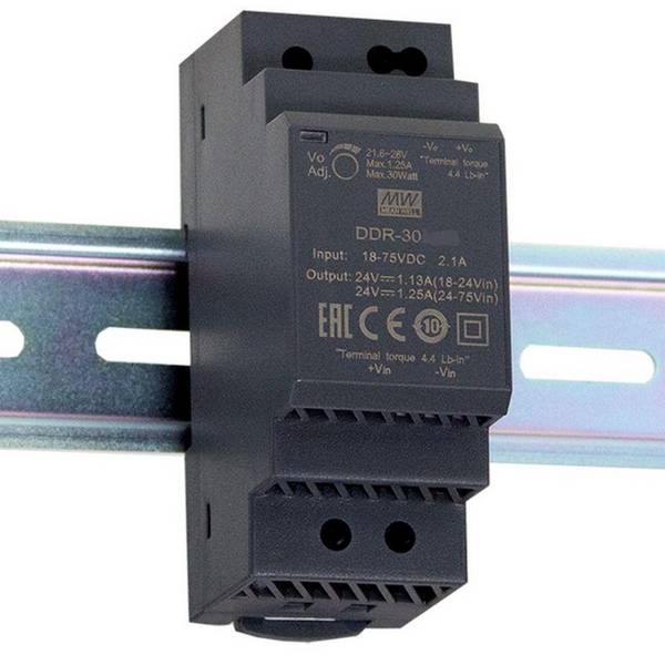DDR-30L-24 - Mean Well - Convertitore DC-DC Box Metallo 30W - ingresso 18-75VDC - Uscita 24VDC