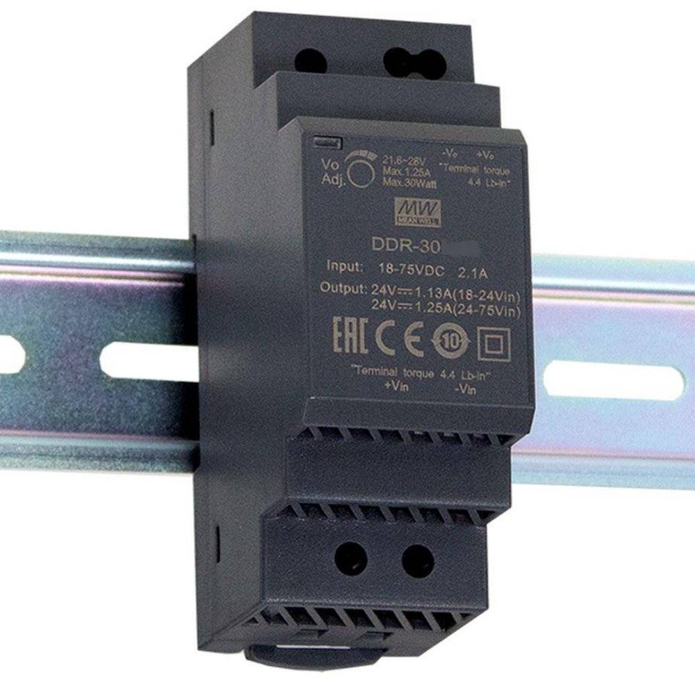 DDR-30L-24 - Mean Well - Convertitore DC-DC Box Metallo 30W - ingresso 18-75VDC - Uscita 24VDC-0
