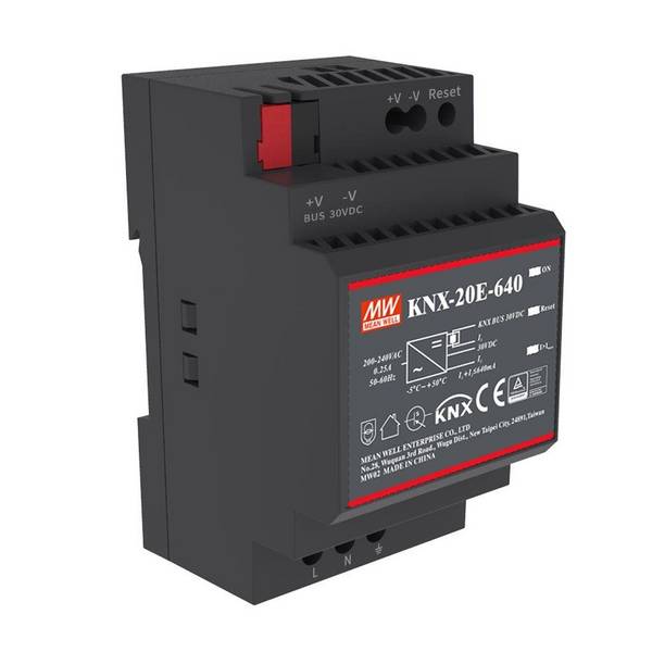 KNX-20E-640 MeanWell alimentatore AC/DC Din Rail 20W, 30V, 640mA