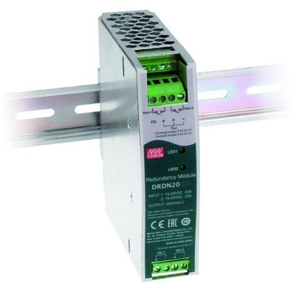 DRDN20-12 - Mean Well Modulo di ridondanza Din Rail 20A 12VDC-0