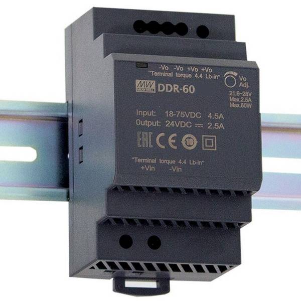 DDR-60L-5 - Mean Well - Convertitore DC-DC Box Metallo 60W - ingresso 18-75VDC - Uscita 5VDC