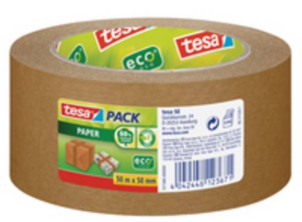 Nastro Adesivo in Carta TesaPack Paper EcoLogo Tesa - 50 mm x 50 m - 57180-00000-02 (Avana Conf. 6)