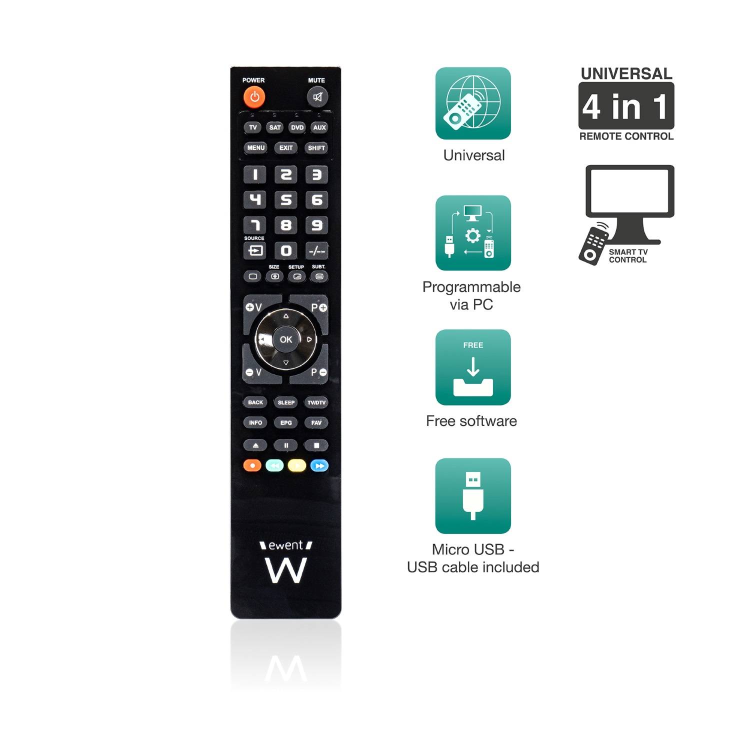 Telecomando universale 4in1 programmabile da PC con cavo Micro-Usb-3