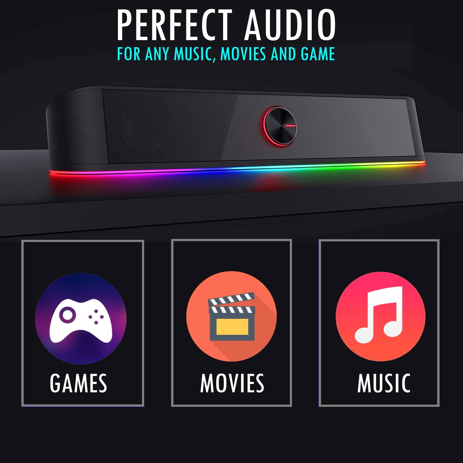SoundBar Gaming RGB con Bluetooth-4