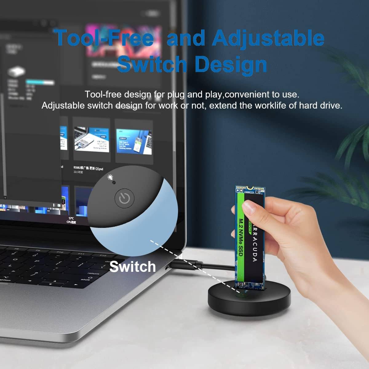 Docking Station per SSD M2 NVMe, USB-C, USB 3.2 Gen 2-4