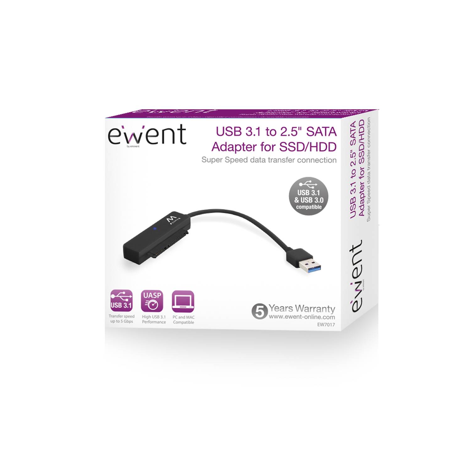Cavo adattatore per SSD / HDD da USB 3.1 a SATA 2.5 inch-3