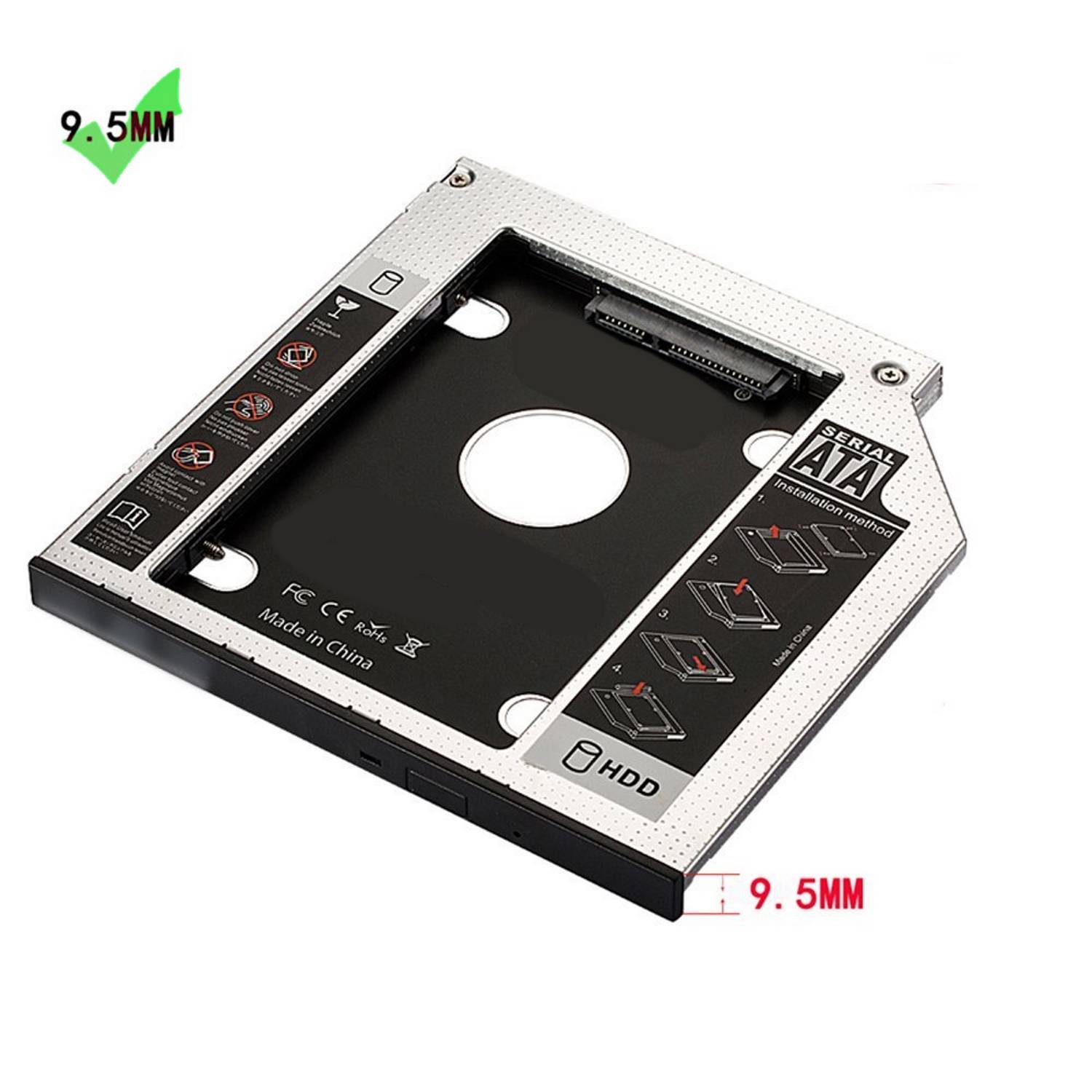 Adattatore HDD/SSD SATA III per drive CD/DVD/Blu-Ray altezza 9.5mm-3