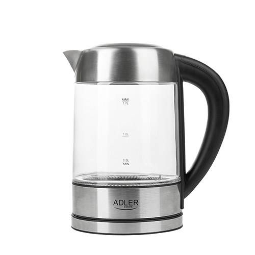 Bollitore Adler AD 1247 Cristallo Grigio Acciaio Vetro 2200 W 1,7 L-3