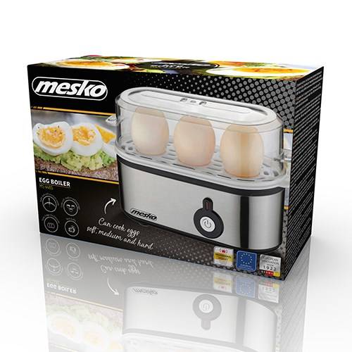 Mesko MS 4485 Eierkocher 3 Eier 210 W Schwarz, Silber, Transparent (MS 4485)-5