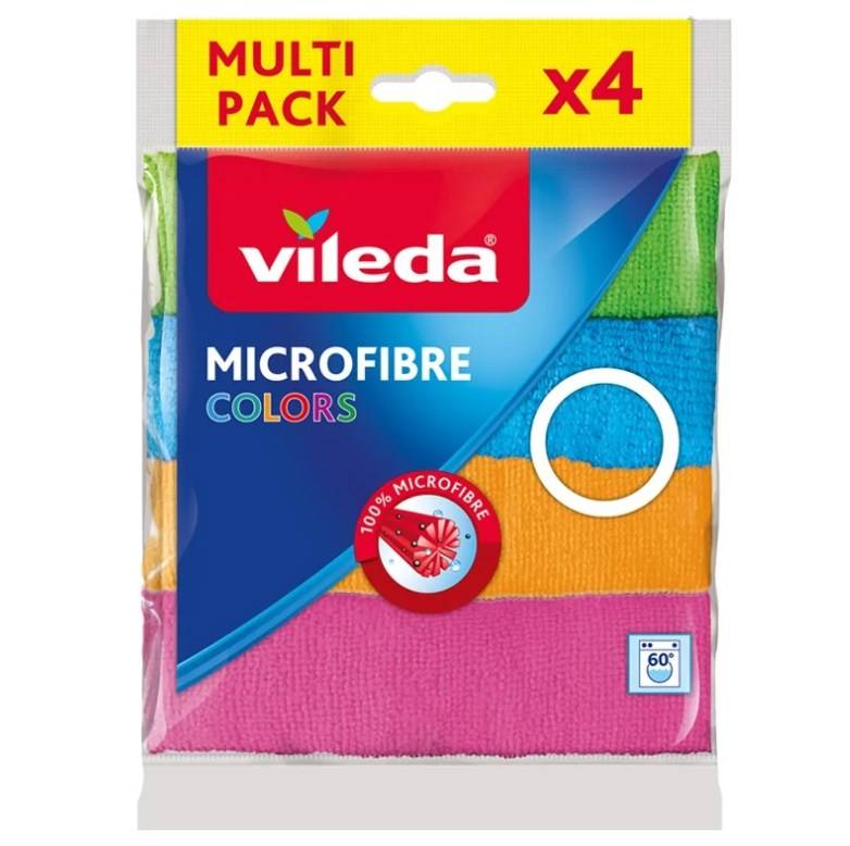 Panno in microfibra Vileda 155717 Azzurro Bianco Verde Arancio (4 Unità )-0