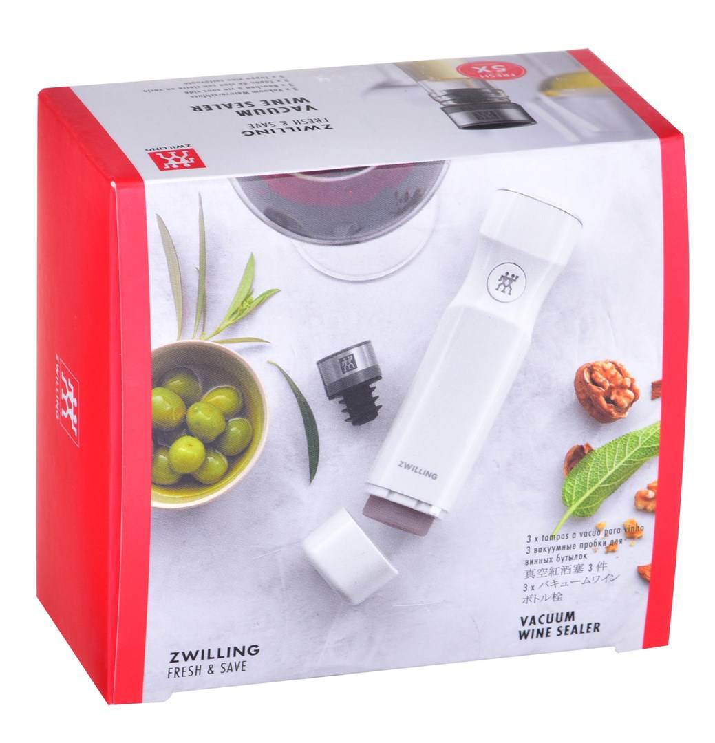 Set tappi per vino sottovuoto Zwilling, 3 pezzi grigi premium senza tappo-3