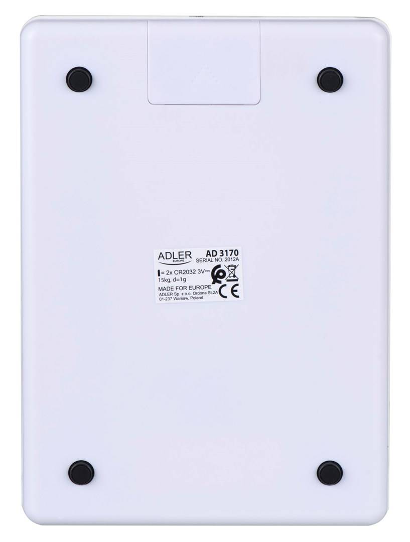 bilancia da cucina Adler AD 3170 Bianco 15 kg-1