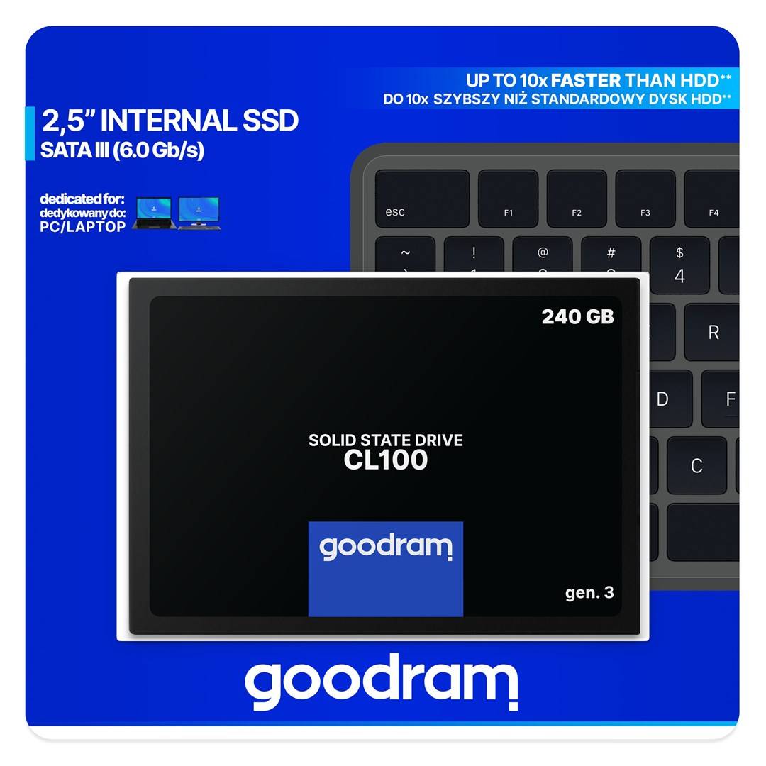 Goodram CL100 gen.3 240 GB 2.5" Serial ATA III 3D NAND-3