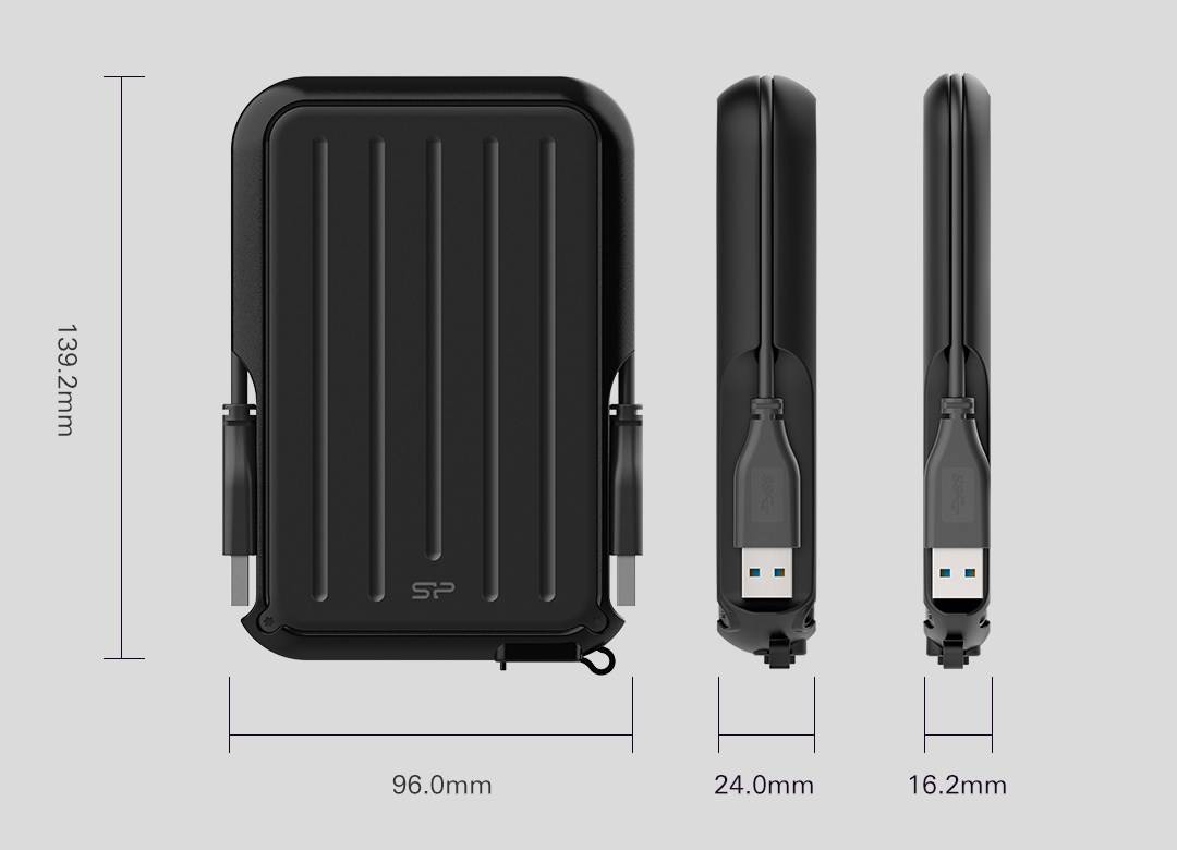 Silicon Power A66 disco rigido esterno 1 TB Nero, Giallo-2