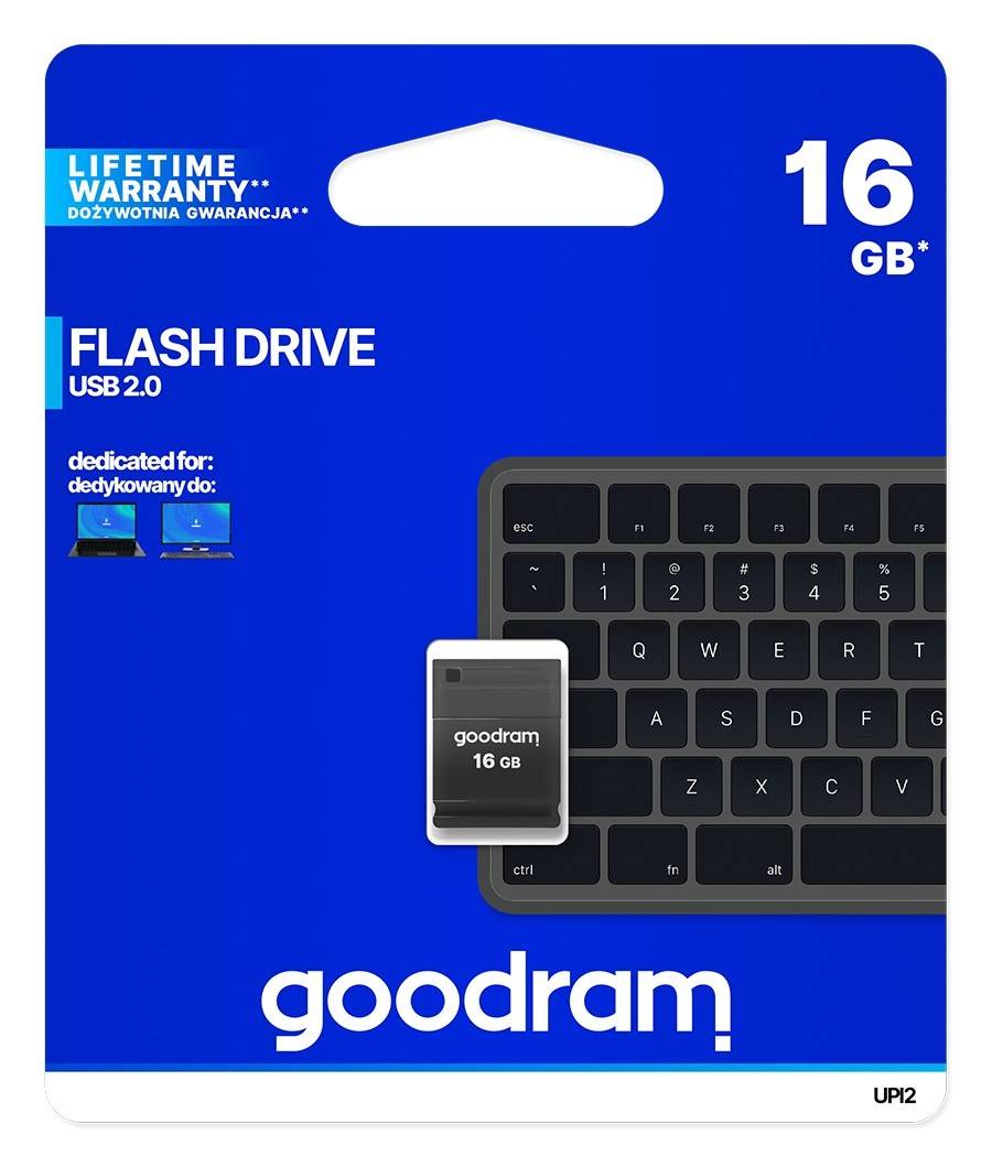 Pendrive Goodram UPI2 16GB USB MINI 2.0 blk - retail blister-3