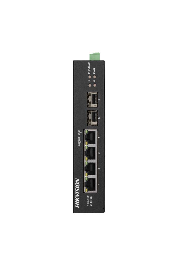 Hikvision DS-3T0506HP-E/HS 4 Port Gigabit Unmanaged Harsh POE Switch-0