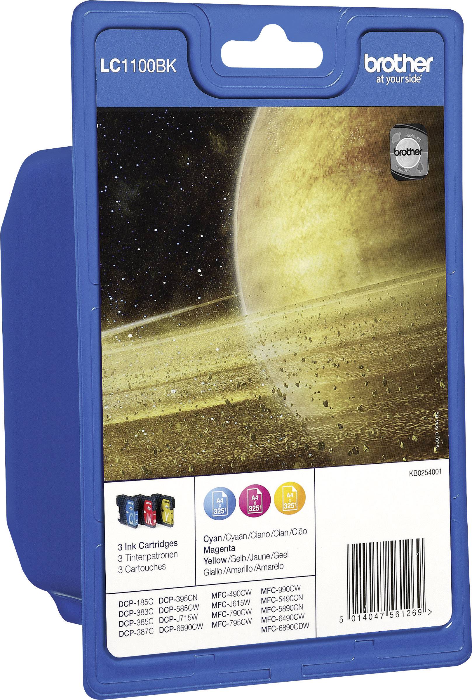 Brother Cartuccia LC-1100 Originale Imballo multiplo Ciano, Magenta, Giallo LC1100RBWBPDR-0