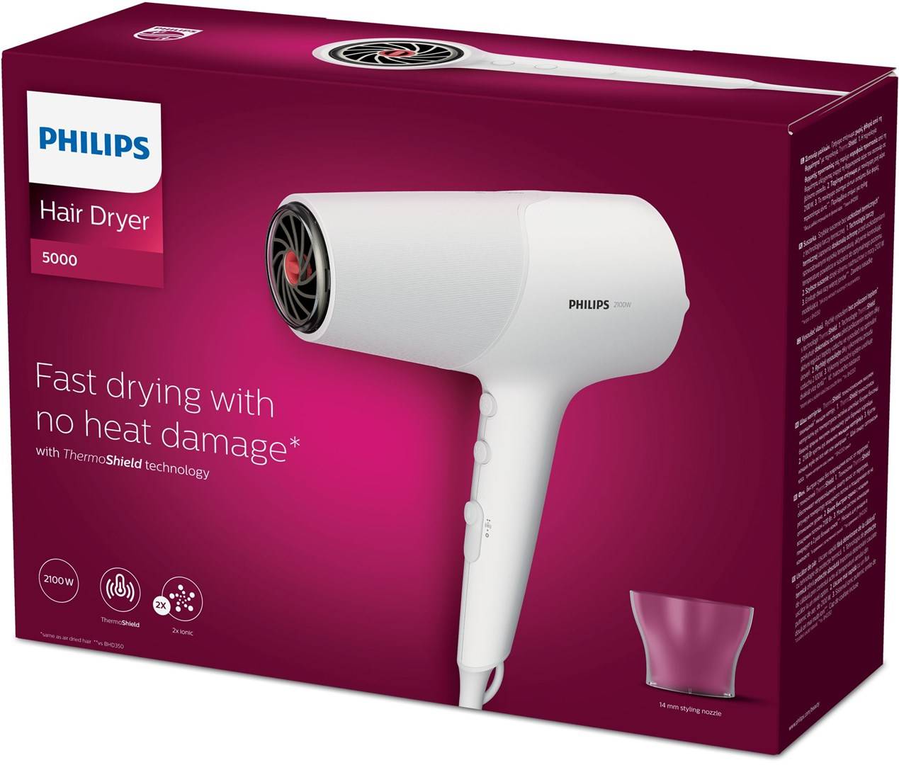 Philips 5000 series BHD500/00 Asciugacapelli 2100W Bianco-1