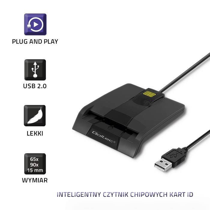 Qoltec SCR-0634 SMART chip card reader-3