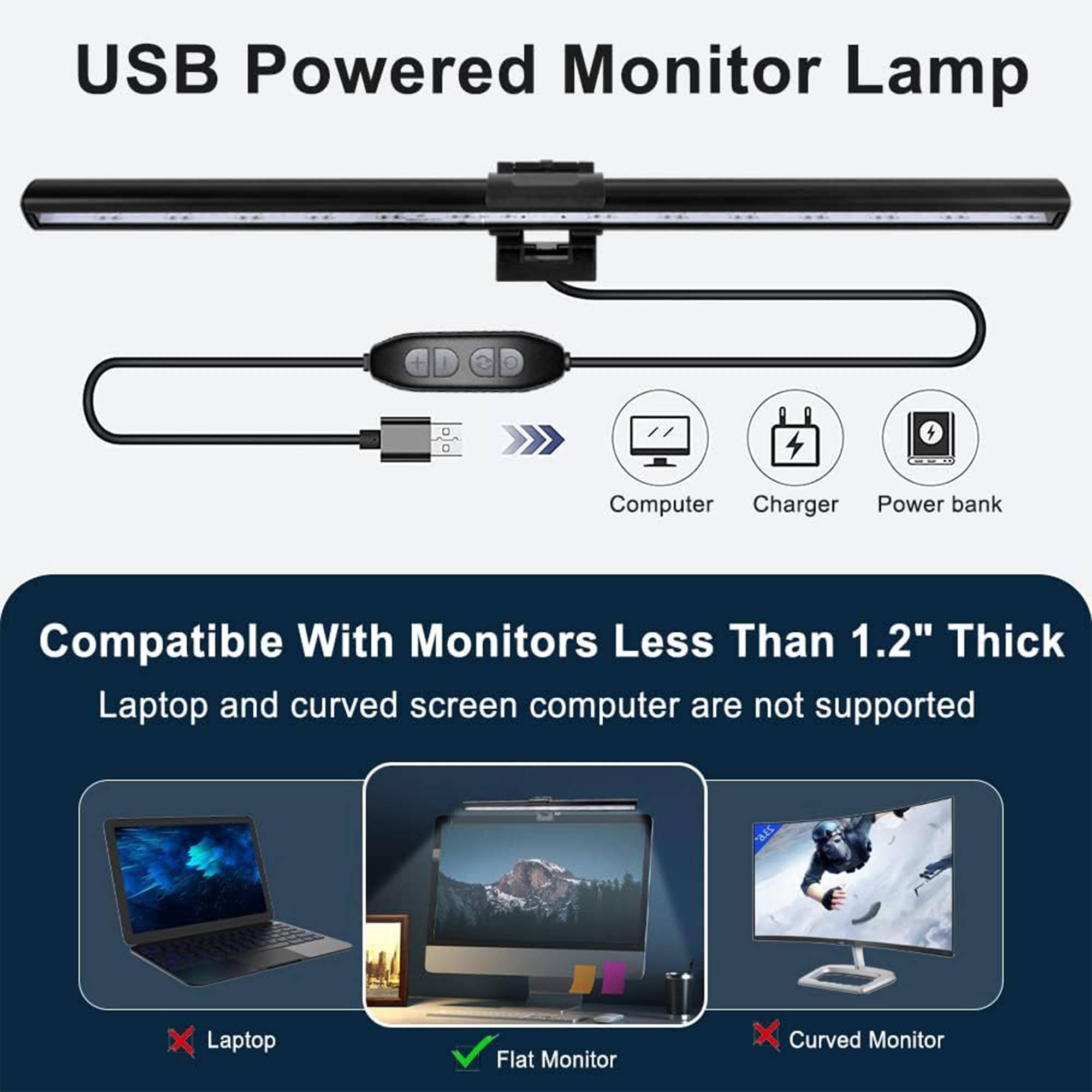 Barra Luminosa 5w Led Monitor Schermo Pc Usb Dimmerabile Protezione Occhi-1