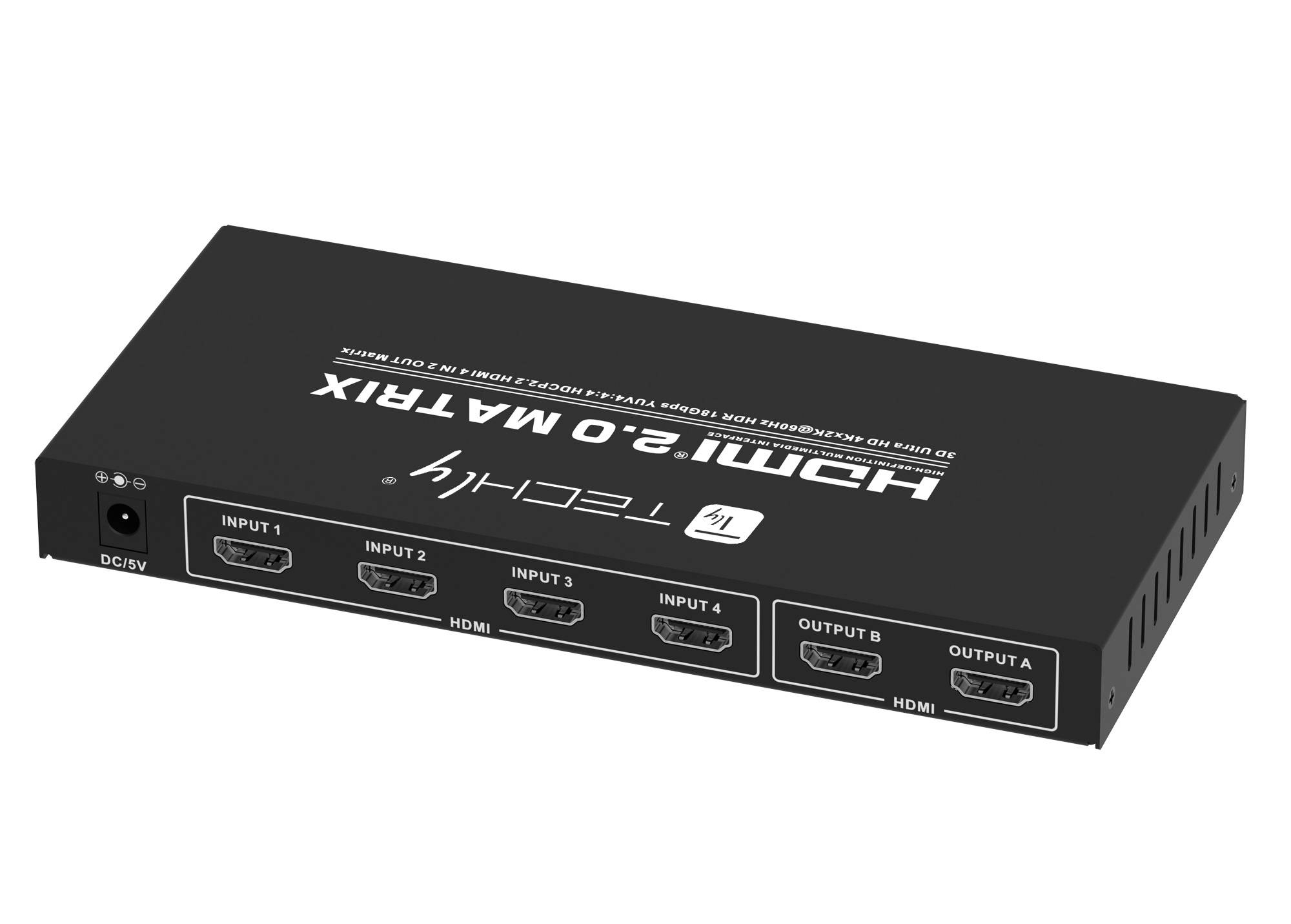 TECHLY Switch Matrix HDMI 2.0 4x2 3D Ultra HD 4K HDCP HDR Nero-2