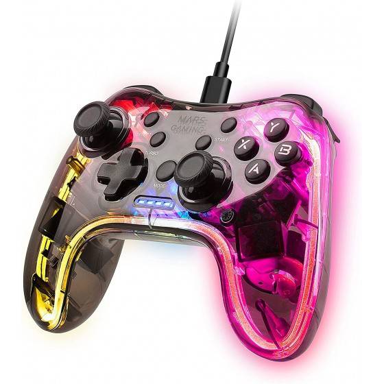 Mars Gaming MGP-C, Gamepad RGB, Doppia Vibrazione Aptica, per PC, Switch, PS3, Raspberry Pi, Mac, Android-4