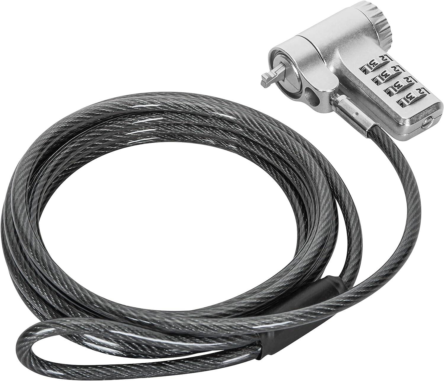 TECHLY Lucchetto con Sistema di Sicurezza Universale a Combinazione per Notebook Grigio 2 m-4
