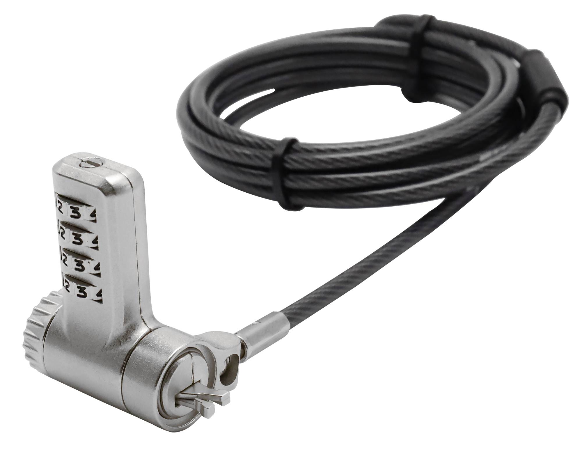 TECHLY Lucchetto con Sistema di Sicurezza Universale a Combinazione per Notebook Grigio 2 m-3