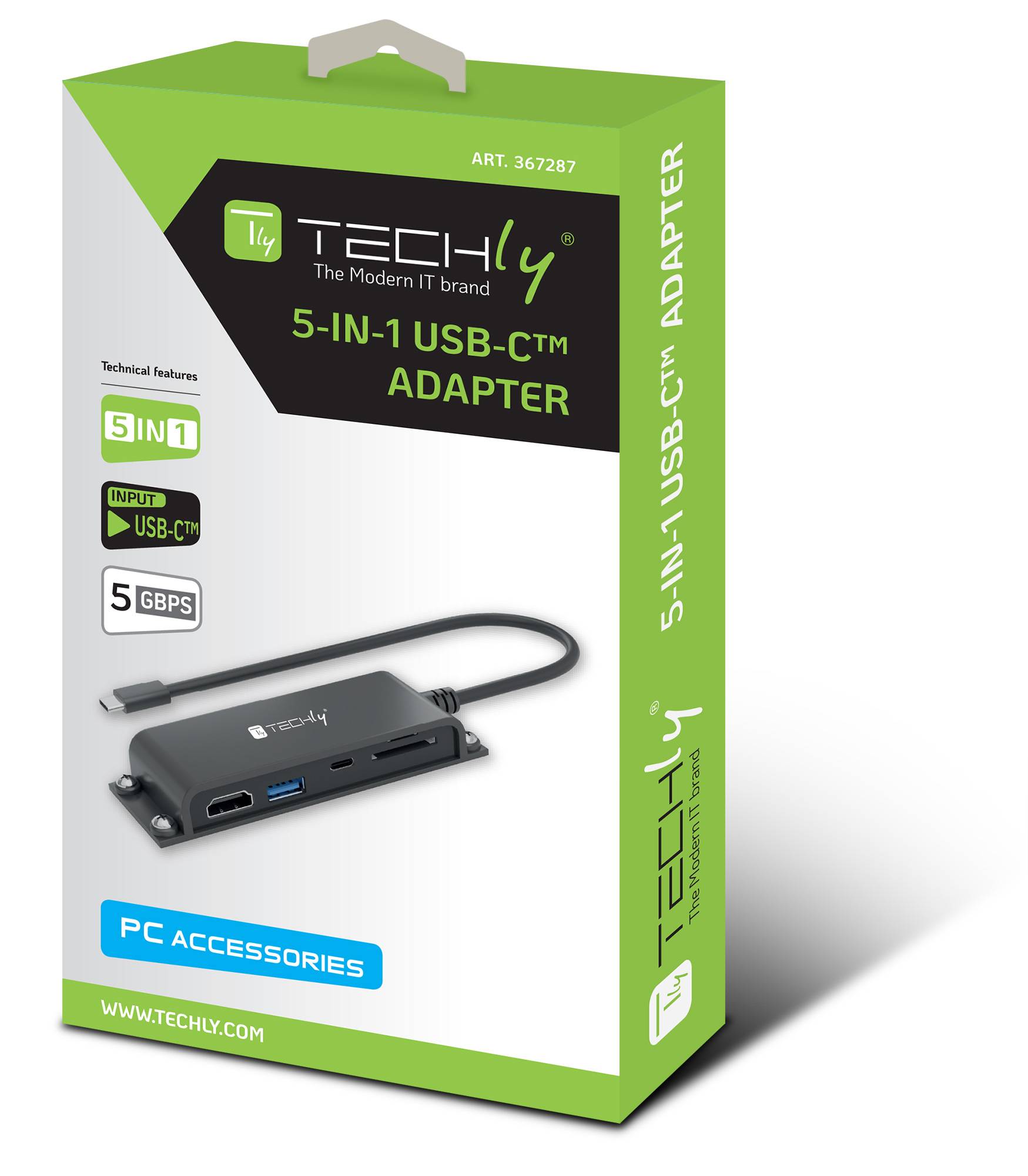 Docking Station 5 in 1 USB-C™ Hub HDMI con Lettore Micro SD/SD-3