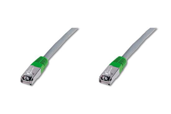 Digitus RJ45 (incrociato) Rete Cavo CAT 5e F/UTP 1.00 m Grigio coppie intrecciate-2