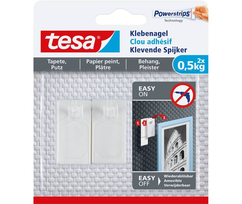 Tesa Powerstripes Glübenägel 2,4 cm x 4,5 cm bianco-5