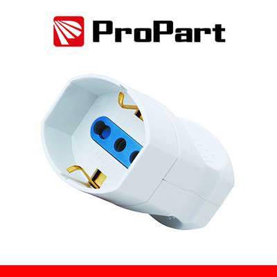 Presa volante Bipasso/Schuko 2P+T-1