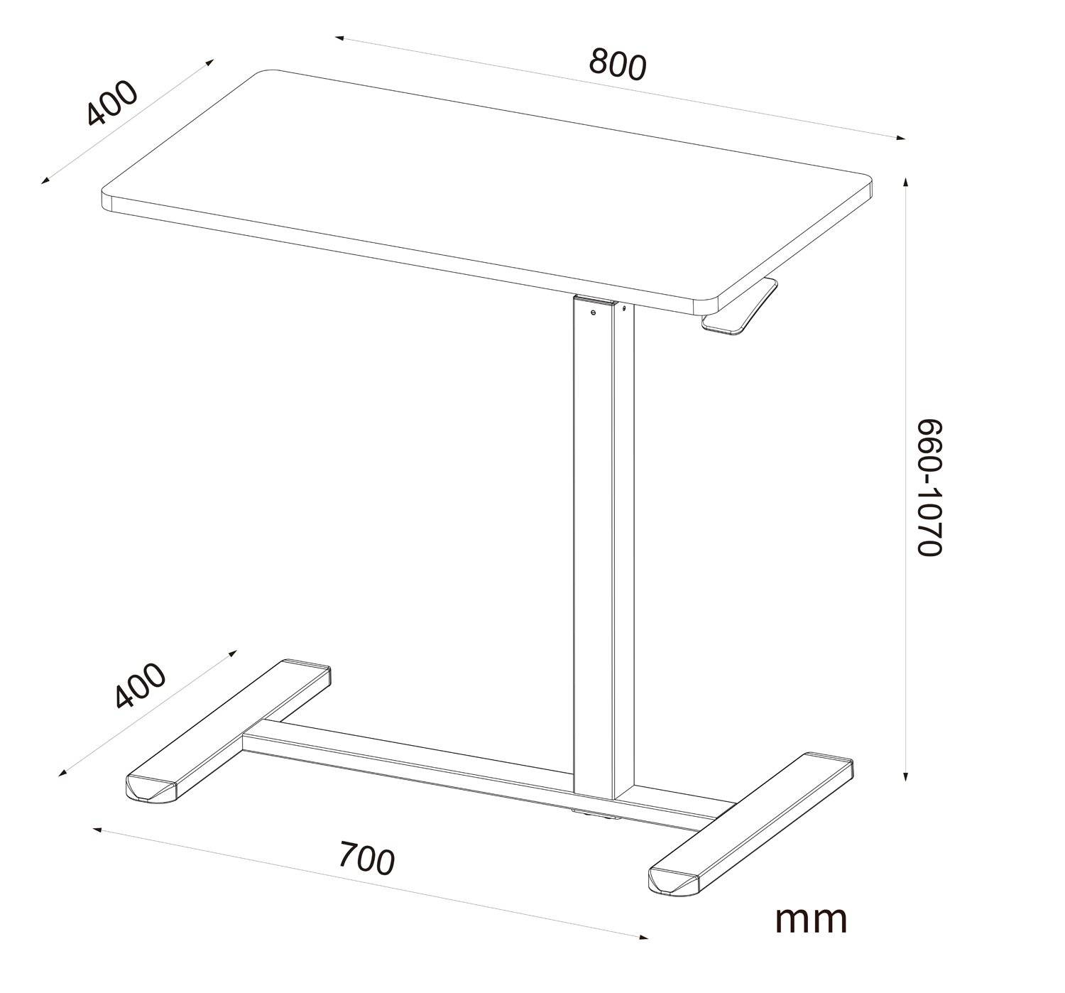 Sit-Stand Scrivania Compatta Postazione di Lavoro con Altezza Regolabile-5