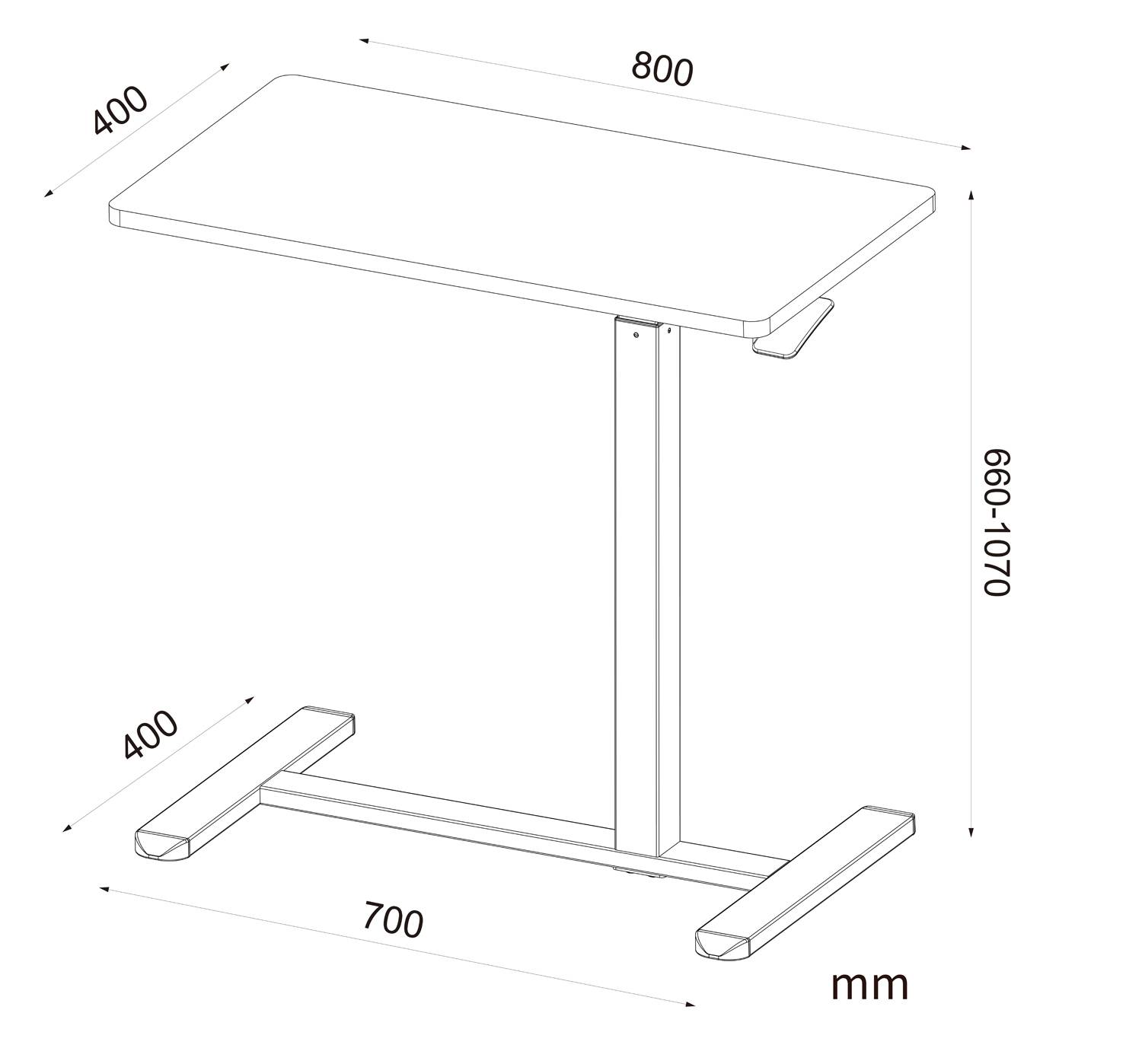 Sit-Stand Scrivania Compatta Postazione di Lavoro con Altezza Regolabile-1