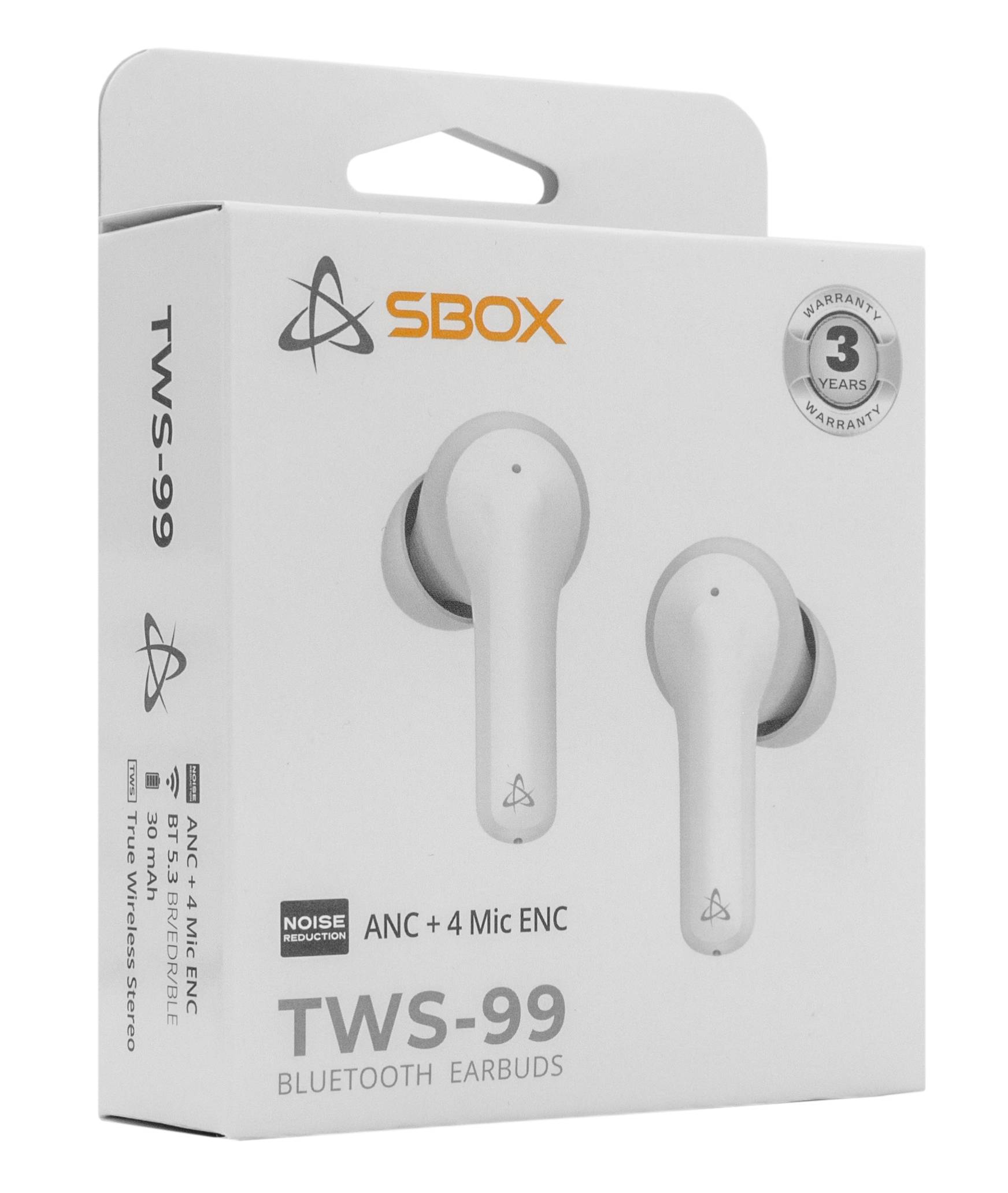 Auricolari Wireless BT v5.3 Cancellazione del Rumore con Custodia di Ricarica 2 in 1 Bianco-1