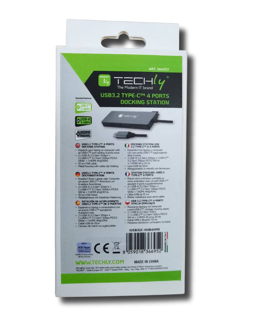 Docking Station USB3.2 Type-C™ a 3 Porte USB e 1 HDMI-4