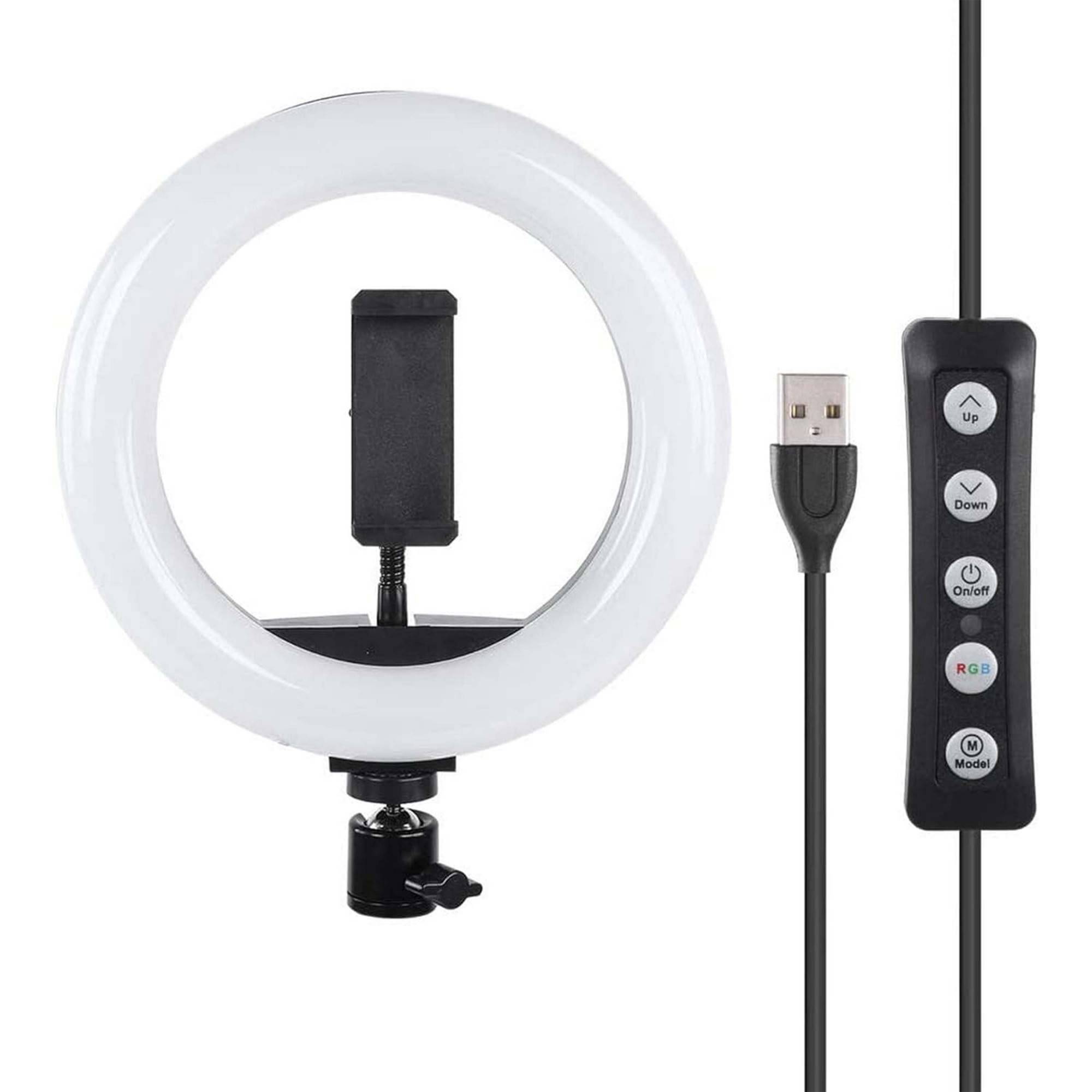 Luce Lampada Ad Anello Led Rgb Dimmerabile Selfie Webcam Youtube Fotografia-0