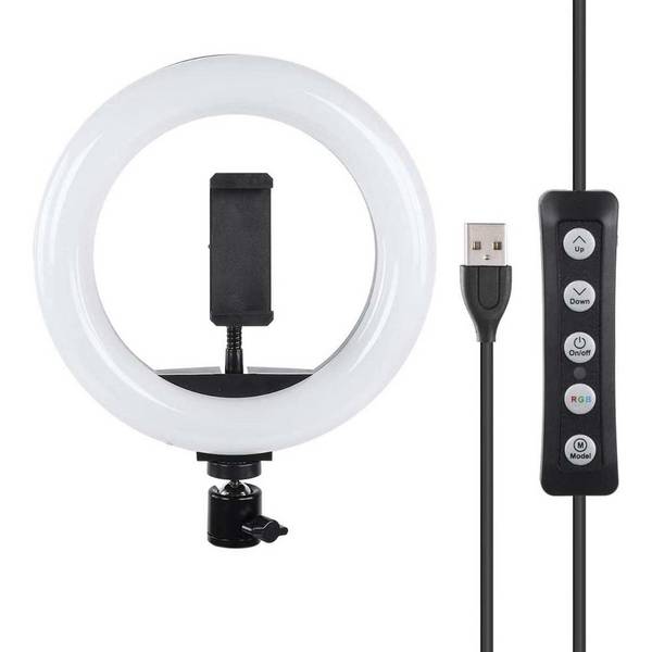 Luce Lampada Ad Anello Led Rgb Dimmerabile Selfie Webcam Youtube Fotografia